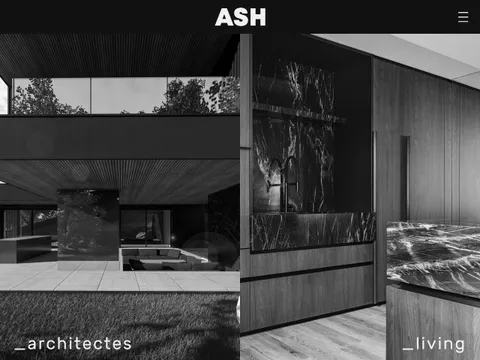 Page d'accueil du site de l'agence ASH Architectes, visible sur asharchitectes.fr